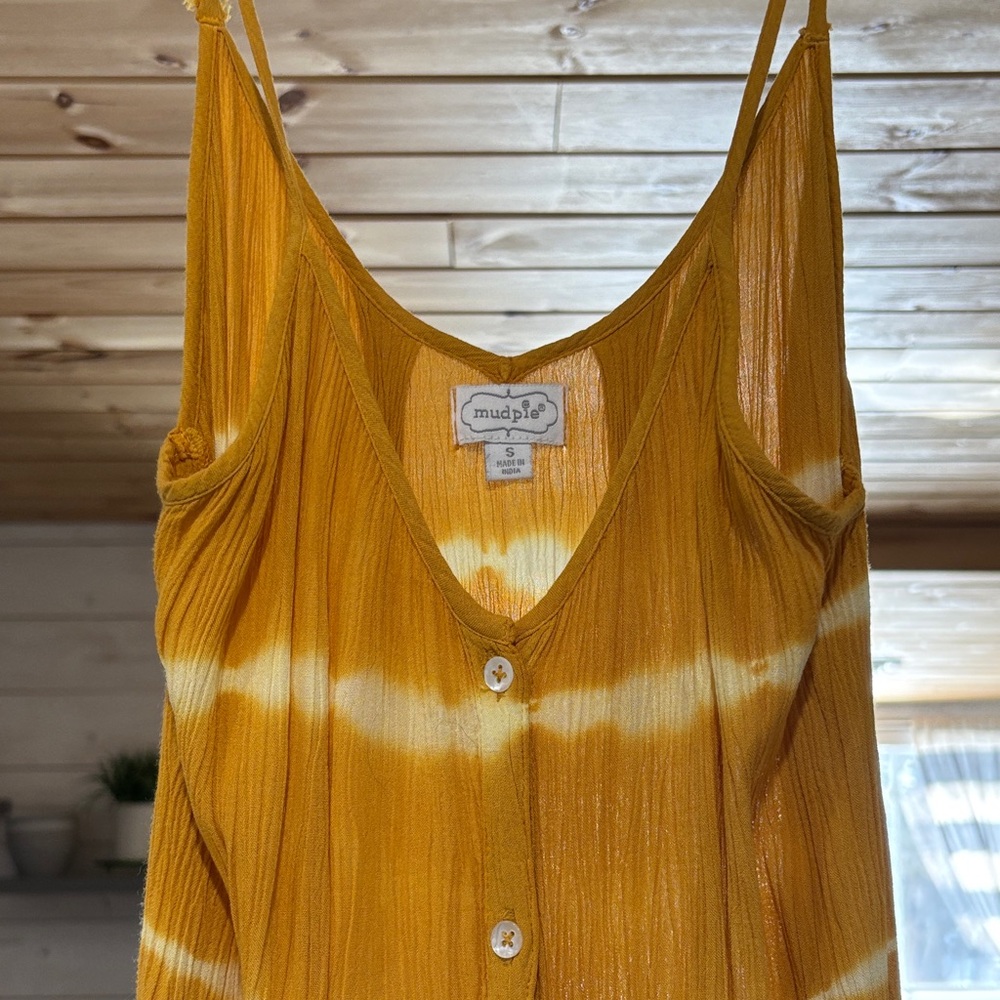 Mud Pie Women's Mustard and White Sun Dress